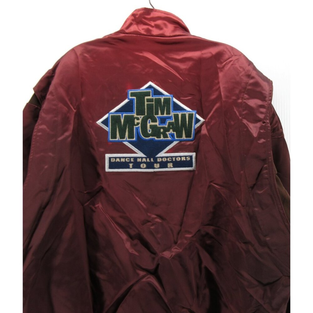 VINTAGE Tim McGraw Jacket XL Dancehall Doctors Tour Issued Satin Bomber - Picture 8 of 12